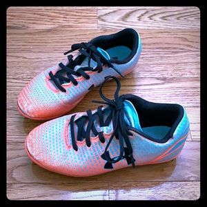 Under Armour Kids Coral Teal Athletic Shoes with Black Accents